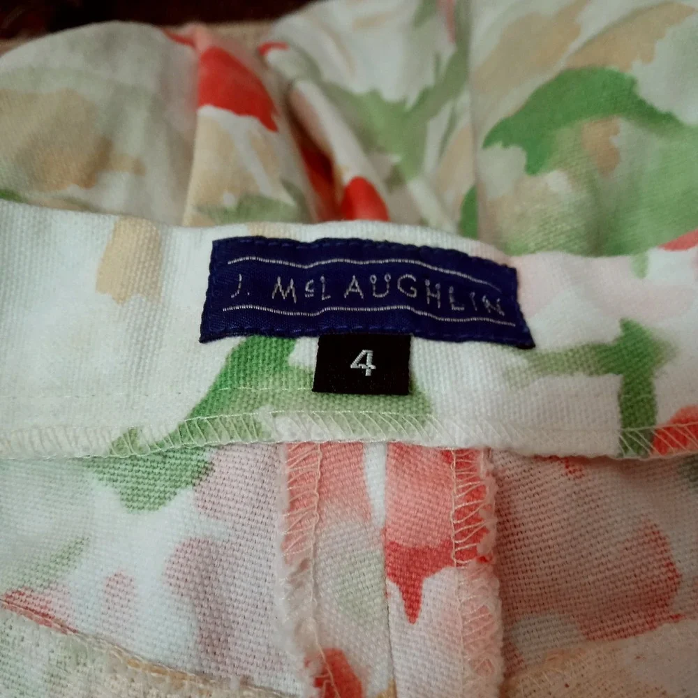 J. McLaughlin Floral Print Jeans Women's Size 4 Stretch Slim (24" x28") - Picture 4 of 8